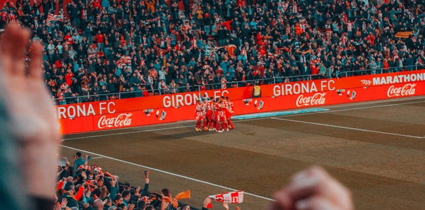 people cheering during soccer match