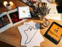 halloween drawings on a table