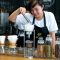 woman preparing ice cream in bar