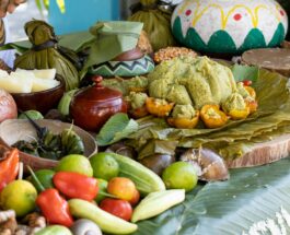 delicious traditional food on table on festival